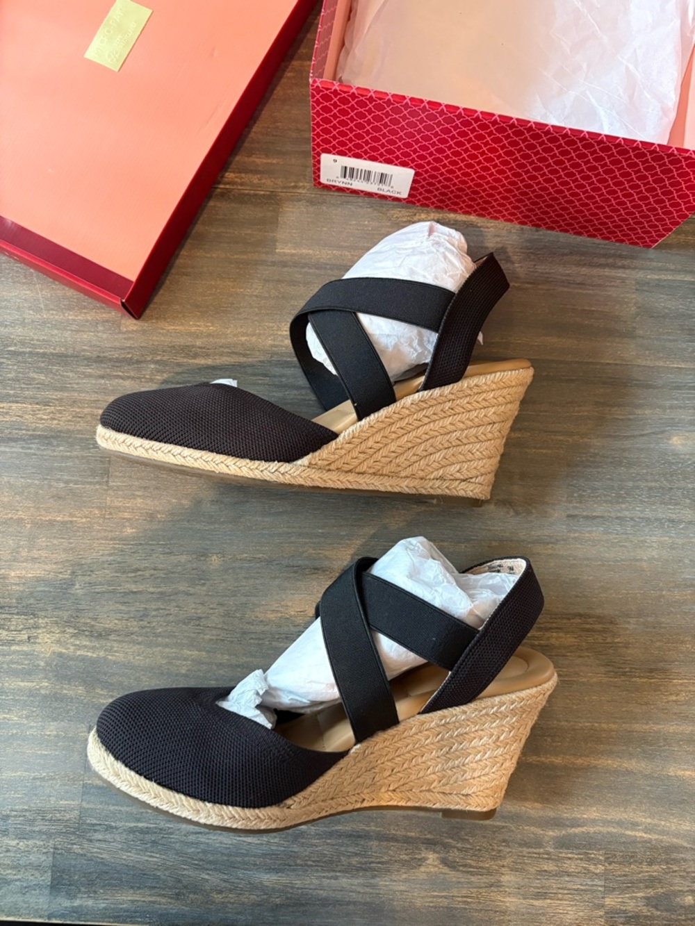 Kelly & Katie Black Espadrille Slingback Flats - Picture 3 of 9